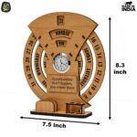 GKD Lifetime Wooden Desk Calendar 2026 with Clock & Desk Organizer | Reusable Infinite Calendar | Office & Home Desk Decor | Corporate Gift (Bamboo Eco-friendly) - Image 3