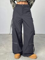 GRECIILOOKS Cargo Pants For Woman | Trousers For Womans |High Waist Cotton Trouser for Women – Flared Parachute Pants with Side Pockets |Womens Cargo Pant | Elegant for College & Events (Available in Plus Size) - Image 15