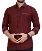 CB-COLEBROOK Men's Regular Fit Solid Soft Touch Cotton Casual Shirt with Pocket Design with Spread Collar & Full Sleeves (Available in Plus Size) - Image 17