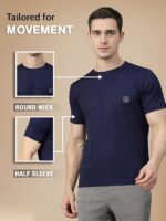 CHKOKKO Men Polyester Solid Quick Dry Half Sleeve Regular Fit Round Crew Neck Active Sportswear Gym T-Shirt for Workout Training Running and Fitness Activities - Image 25