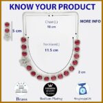 ZENEME Jewellery Set Classic Style Rhodium Plated AD/American Diamond Studded Silver Plated Bejeweled Rose Necklace Jewellery Set for Women & Girls - Image 5