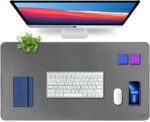 Premium Vegan Leather Desk Mat 90X45cm 2.4mm Thick&Padded|Laptop Mat/Extended Mouse Pad/Stitched, Reversible, Sturdy Deskspread | High Tear/Peel Strength|Anti-Slip,Splash-Proof| Black - Image 12