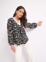 SheWill Thread Embroide Georgette Shirt Style Top with Button-Down Front, Colla Neckline, and Long Sleeves for a Chic and Elegant Everyday Look - Image 10