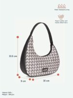 ZOUK Small Shoulder Bag | Vegan Leather Evening Bag for Women with Shoulder Strap, Zip Closure & Water-Resistant Lining | Stylish Handcrafted Purse | - Image 3