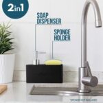 Soap Dispenser for Kitchen Sink (Black) - Soap Stand for Kitchen Sink, Soap Holder Sponge Holder, Dish Soap Dispenser & Dishwasher Dispenser for Wash Basin Organizer - Image 2