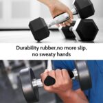 Gym Grip Pads For Weight Lifting: Dumbbell Lifting Rubber Grips Pad - Gym Workout Gloves Weight Lifting Grips - Pull Up Grips - Gymnastics Hand Grips For Men Women No Sweaty,Black - Image 5