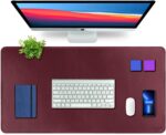 Premium Vegan Leather Desk Mat 90X45cm 2.4mm Thick&Padded|Laptop Mat/Extended Mouse Pad/Stitched, Reversible, Sturdy Deskspread | High Tear/Peel Strength|Anti-Slip,Splash-Proof| Black - Image 14