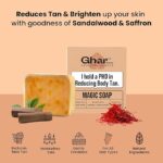 Ghar Soaps Sandalwood & Saffron Magic Soaps For Bath (100 Gms Pack Of 2) | Paraben Free | Chandan & Kesar Bath Soap | Handmade Soaps For Glowing | Skin Brightening Soap For Men & Women - Image 2