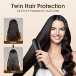 Arvox Cordless Hair Straightening Brush | Naturally Straight, Shiny & Frizz-Free Look | Precise Heat Settings, Ceramic Bristles, Portable & Type C Rechargeable Straightener Comb (Black) - Image 2