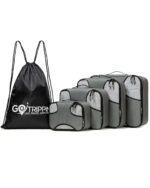 Gotrippin Packing Cubes for Travel, 6 in 1 Water Resistant Travel Organizer Pouch Set (4 Cubes+ Drawstring Bag+ Cosmetic Pouch), Luggage Suitcase Wardrobe Organiser Bags (Grey),Polyester - Image 8