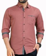 CB-COLEBROOK Men's Regular Fit Solid Soft Touch Cotton Casual Shirt with Pocket Design with Spread Collar & Full Sleeves (Available in Plus Size) - Image 9