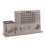 Deskart Wooden Pen Holder Stand With Life Time Calander And Clock | Multipurpose Desk Organizer For Office Desk Decoration - White - Image 5