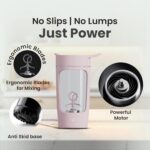 Autofy Electric Shaker for Gym Protein Shaker Bottle 100% Leakproof Design Multipurpose Use Coffee Lassi Milkshake BCAA Mixing Home Office Workout use *60 Mins Runtime* Anti-Skid Base (Pink - 650ml) - Image 5
