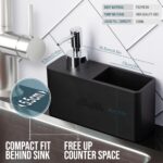 Soap Dispenser for Kitchen Sink (Black) - Soap Stand for Kitchen Sink, Soap Holder Sponge Holder, Dish Soap Dispenser & Dishwasher Dispenser for Wash Basin Organizer - Image 5