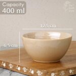 The Earth Store Sage Creamy Ceramic Bowls Set of 2 & Tea Cup Set of 6 Microwave & Dishwasher Safe Bowls for Serving Soup, Salad, Snacks, Pasta | Snack Bowl 400ML, Tea Cups 220ML (Color May Vary) - Image 2