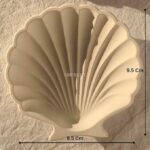 Aesthetic Handcrafted White Concrete Shell Trinket Tray | Elegant Jewelry, Makeup & Table Organizer | Multipurpose Home Decor & Candle Tray | 9.5×9.5cm - Image 2