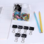 BRUSTRO Assorted Clip Box | Includes 120 Paper Clips-28mm & 56 Binder Clips (25mm- 6 pcs| 19mm- 15 pcs| 15mm- 35pcs) | Home, Office, Stationery use, Ideal for Kids and Adults, Reusable, Flexible - Image 2