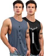 AUSK Men Vest || Gym Tshirt for Men || Karma Printed Sleeveless Regular Fit T Shirt for Mens - Image 11