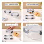 Nestasia Glass Transparent Lunch Box for Women & Men Set of 2 (300ml), Borosilicate Tiffiin Containers, Microwave and Dishwasher Safe, Airtight and Leak-Proof with Safety Lock - Image 4