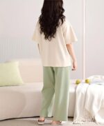 Womens Korean Night Dress || Full Pyjama Set ||Korean Nightsuit || Women Nightwear ||Round Neck Full Sleeve Nightsuit || Loungewear || Everyday Nightdress (ND-10) - Image 10