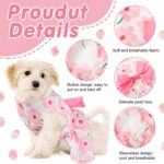 KUTKUT Floral Pattern Dog Dress with Lovely Bow Pet Apparel Dog Clothes for Small Breed Dogs and Cats | Puppy Summer Dress | Dogs and Cats Birthday Pet Apparel Dresses (Size:L, Bust:42cm, Length:32cm) - Image 3