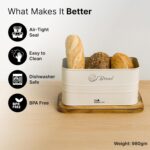 The Better Home Bread Box | Galvanised Iron with Wooden Lid | Multipurpose Storage | Easy to Clean & Stackable | Elegant Design | Ideal for Bread & Cookies - Image 4