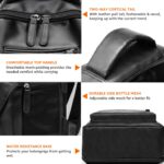 Amazon Basics Leather Laptop Backpack (15.6 Inch) | Water Resistant | Large Storage Compartments | Breathable Shoulder Straps | for Office, Travel or College (Black) - Image 6