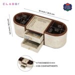 CLADD! Vegan Leather Desk Organizer Storage Box for Table Top Stationery Supplies Ideal for Use Home | Office | Kitchen | Makeup (Cream) - Image 2