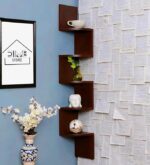 Dime Store Engineered Wood Wall Shelf Corner Shelf Home Decor Item,Glossy Finish,Set of 5,White - Image 7