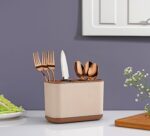 6-Compartment Kitchen Organizer Rack for Cutlery, Tools, Cosmetic, Desk, Stationery, and Sink Brushes – Toothbrush Storage Caddy Kitchen Accessories Items for Home (Ivory) - Image 2