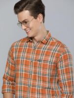 The Indian Garage Co Men's Cotton Slim Fit Checkered Full Sleeves Cutaway Collar Casual Shirt - Image 9