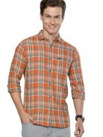 The Indian Garage Co Men's Cotton Slim Fit Checkered Full Sleeves Cutaway Collar Casual Shirt - Image 7