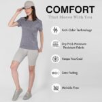 CHKOKKO Womens Active Sportswear Breathable Lightweight Half Sleeve Quick Dry Gym T Shirt Round Crew Neck Regular Fit for Workout Yoga Fitness - Image 2