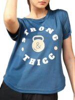 CHKOKKO Womens Stylish Activewear Quick Dry Lightweight Breathable Printed Round Neck Half Sleeve Regular Fit Gym T Shirt for Sports Yoga and Training - Image 11