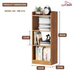 Lukzer 3 Layer Engineered Wood Multipurpose Rack Bookshelf Storage Organizer Stand (MR-010/Oak Brown/80x33x22cm) - Image 2