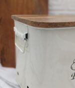 THE DECOR HOME'S Potato,Onion,Garlic Containers Kitchen Storage(Set of 3) (White/Lid), Wood;Metal - Image 4