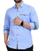CB-COLEBROOK Men's Regular Fit Solid Soft Touch Cotton Casual Shirt with Pocket Design with Spread Collar & Full Sleeves (Available in Plus Size) - Image 11