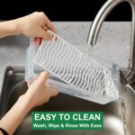 Fridge Storage Boxes - Set Of 6 With Drain Tray, Stackable Plastic Container | 1.5l Capacity, Transparent Grey, Ideal As Fridge Storage Containers, kitchen food storage container for home - Image 11