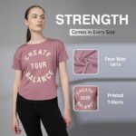 CHKOKKO Womens Stylish Activewear Quick Dry Lightweight Breathable Printed Round Neck Half Sleeve Regular Fit Gym T Shirt for Sports Yoga and Training - Image 9