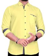 CB-COLEBROOK Men's Regular Fit Solid Soft Touch Cotton Casual Shirt with Pocket Design with Spread Collar & Full Sleeves (Available in Plus Size) - Image 15