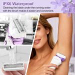 Electric Body Shaver Trimmer for Women - BEAUTYCARE Cordless Razor for Women Portable Lady Shaver for Legs, Arm, Underarms, Bikini, USB Rechargeable, Wet & Dry Waterproof Bikini Trimmer for Woman, Purple - Image 3