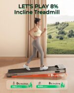 LET’S Play Mini Walking Pad 3HP Peak | Under Desk Treadmill for Home with Extra Wide Surface, 8% Manual Incline, 110kg Max Weight with Remote | Ready to Use, No Assembly - Image 2