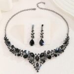 Shining Diva Fashion Latest Stylish Design Fancy Crystal Necklace Jewellery Set for Women | Trendy Celebrity Inspired Jewellery - Image 4