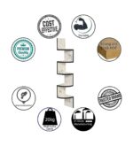 Dime Store Engineered Wood Wall Shelf Corner Shelf Home Decor Item,Glossy Finish,Set of 5,White - Image 5