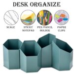 Elan Metal All In One Multifunctional Office Supplies Desk Organizer (Edgestationary, Moss Green) - Image 4