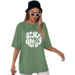 London Hills Women's Cotton Oversized Fit Printed Round Neck Oversized T-Shirt | Loose Fit Drop Shoulder T-Shirt Pack of 3 - Image 4