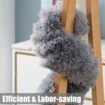 Hallstatt 3 In 1 Long Handle Microfiber Feather Ceiling Duster With Extendable Pole 30-100 Inch With Anti Scratch Bendable Head For Cleaning High Cobweb Stick High Ceiling Fan - Stainless Steel,Grey - Image 3