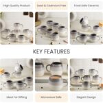 The Earth Store Tritone Grey Ovule Shape Cup Set of 6 for Tea, Microwave and Dishwasher Safe, Perfect for Every Occasion Capacity - 190 ml Each - Image 7