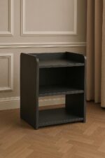 FireBees Modern Wooden Bedside Table with 3 Shelves | Compact Side Table for Bedroom & Living Room | Bed Side Table Organizer, End Table & Home Furniture | Dark Brown (40.6x25.4x50.8 cm) - Image 5