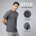 CHKOKKO Men's Polyester Regular Fit Round Neck Regular Dry Fit Gym Sports T-Shirt - Image 3